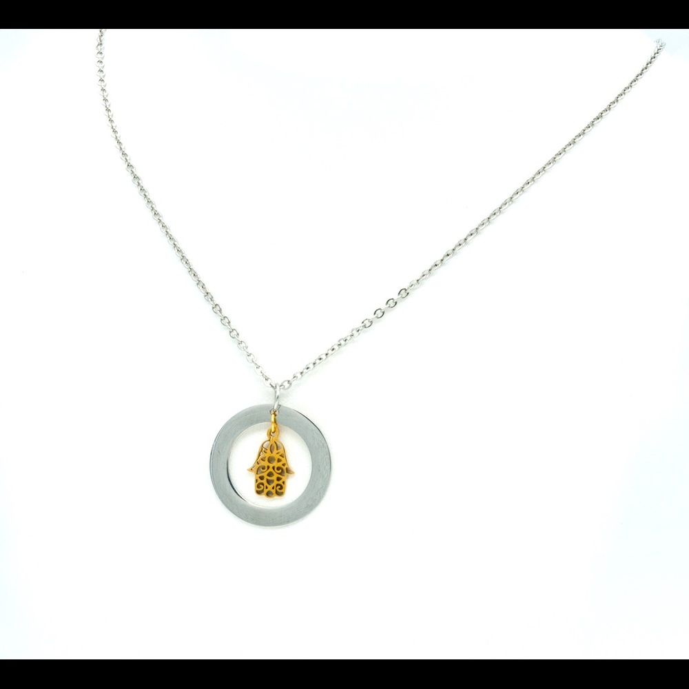 Custom made sterling silver hamsa necklace